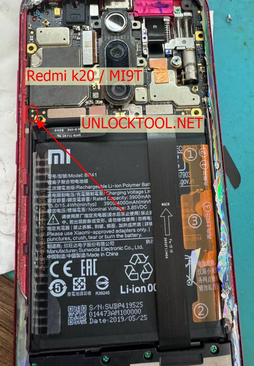 Xiaomi Redmi K20pro Test Point / EDL Point